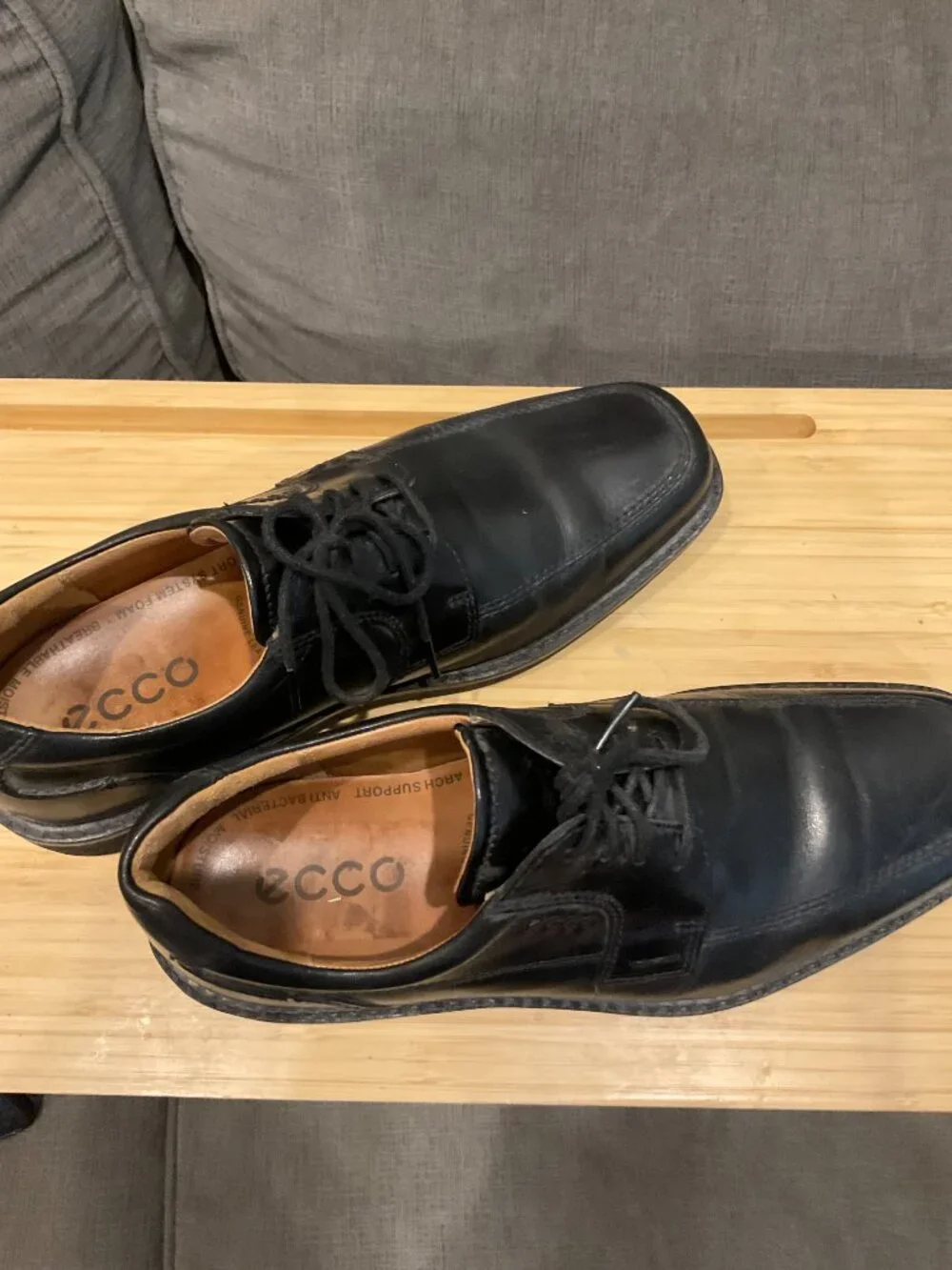 ECCO Black Leather Lace Up Derby Dress Shoes Mens EU 41 US 7.5